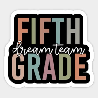 Retro Fifth Grade Dream Team Groovy Teacher Back To School Sticker